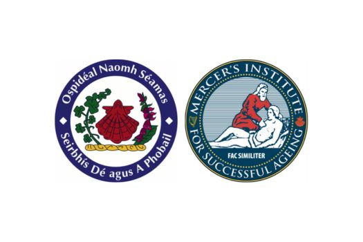 The logos of St. James Hospital and the Mercer's Institute for Successful Ageing.